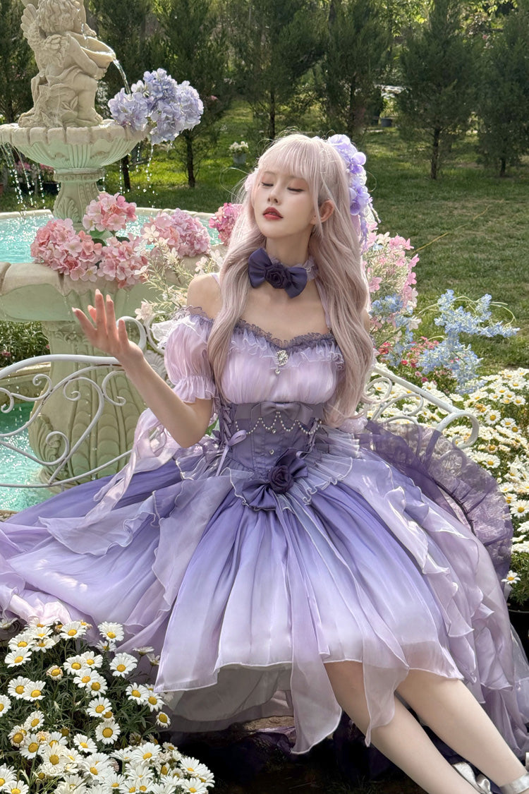 Lilac Bow Irregular Sweet Princess JSK Frock