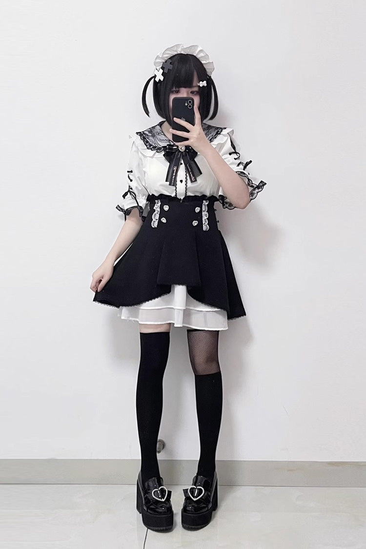 Slim Fit Bowknot Lace Sweet Lolita Jirai Blouse in Three Shades