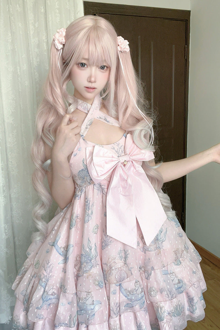 Sweet Lolita Strap Dress with Layered Ruffles and Lace - Ocean Sweetheart, 5 Colors