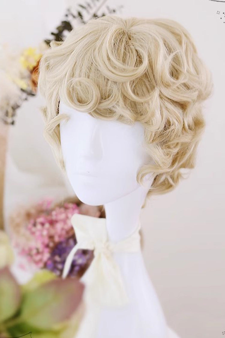 Ouji Short Curly Wig in Platinum Prince Style