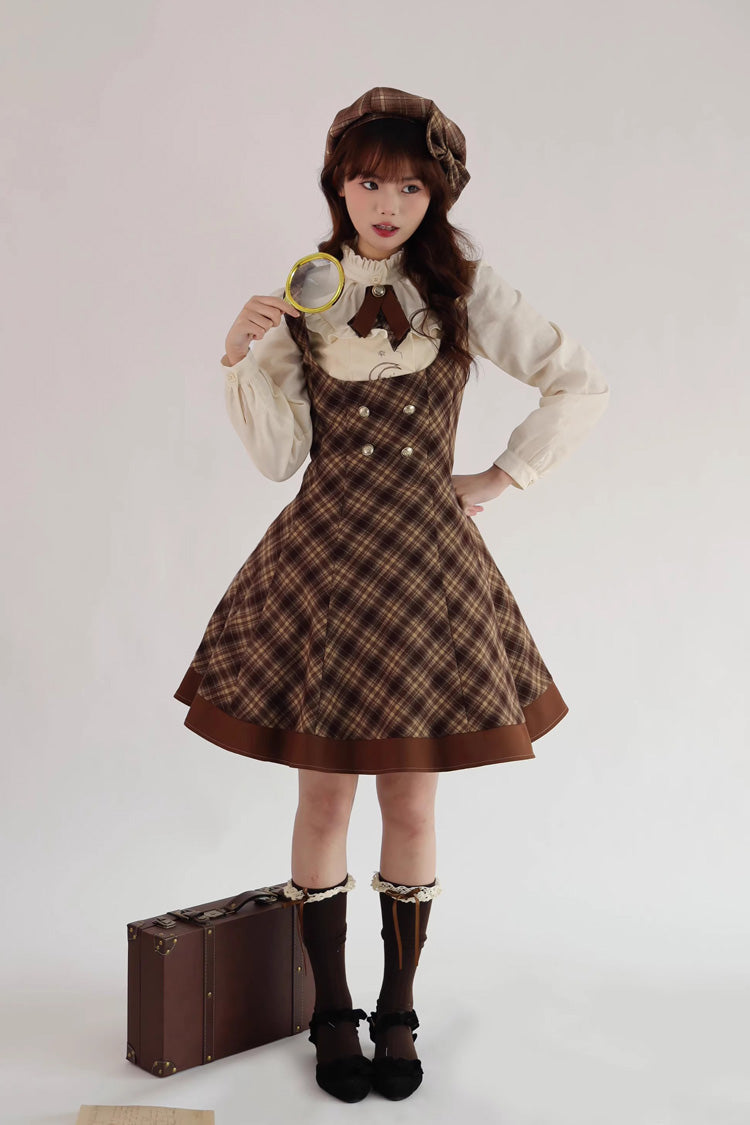 Broken Pocket Watch Sleeveless Print Classic Bust-Support JSK