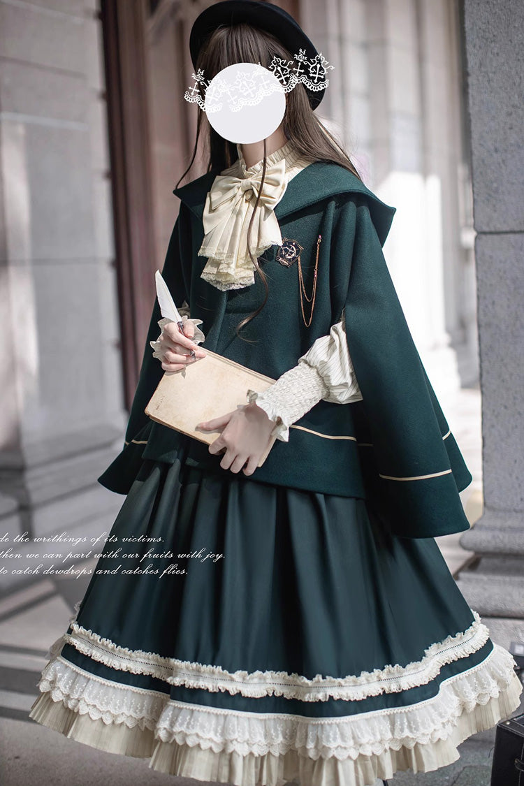 Green Bow Lace College Style Elegant Jumper - Artemis SP