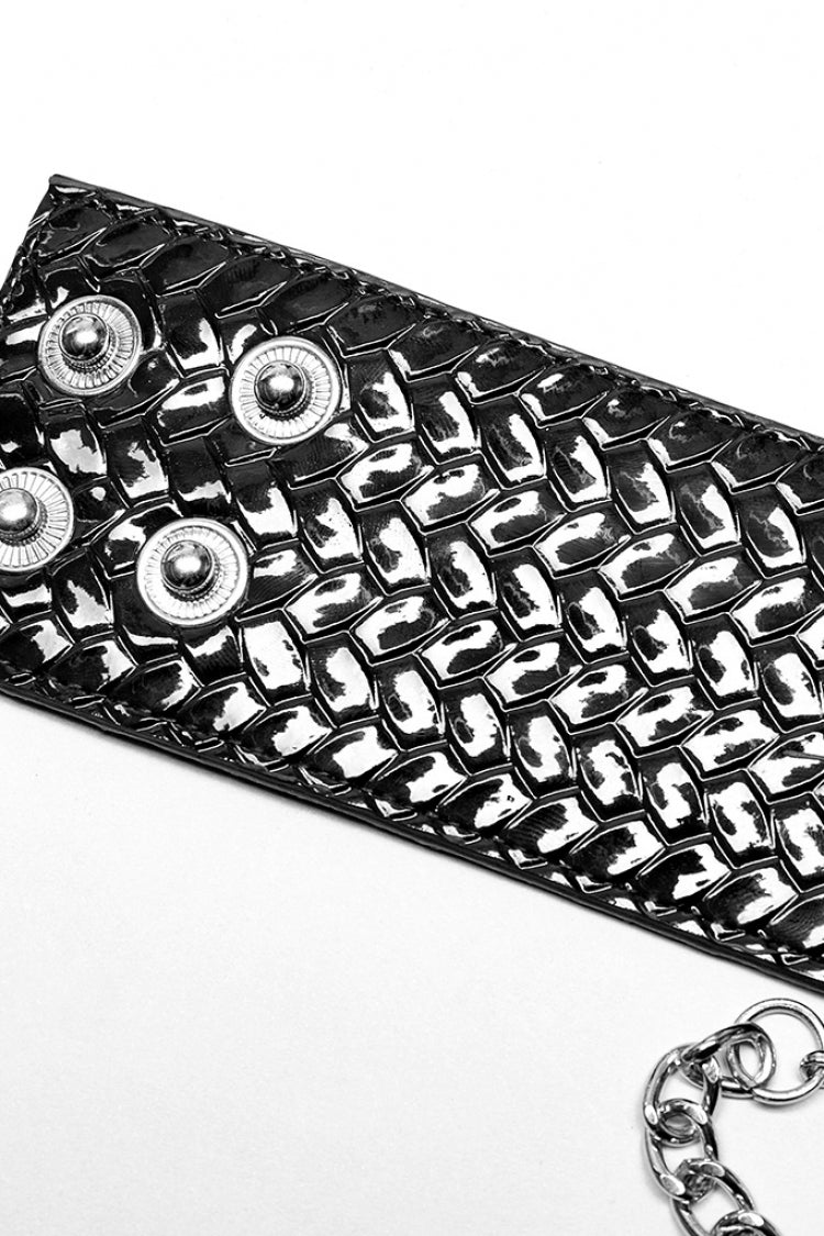 Reptile Texture Faux Leather Riveted Steampunk Choker