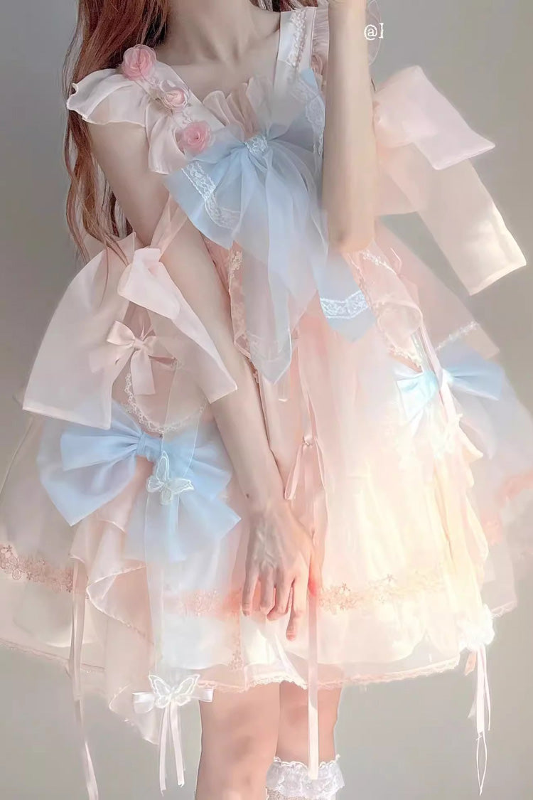 Multicolor Bow Print Sweet Lolita JSK with Chinese Inspired Details