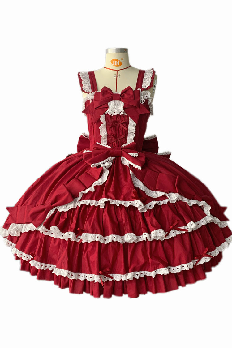 Triple-Layered Ruffle Cardigan Bowknot Lace Sweet Plus Size Jsk Dress - Grisha