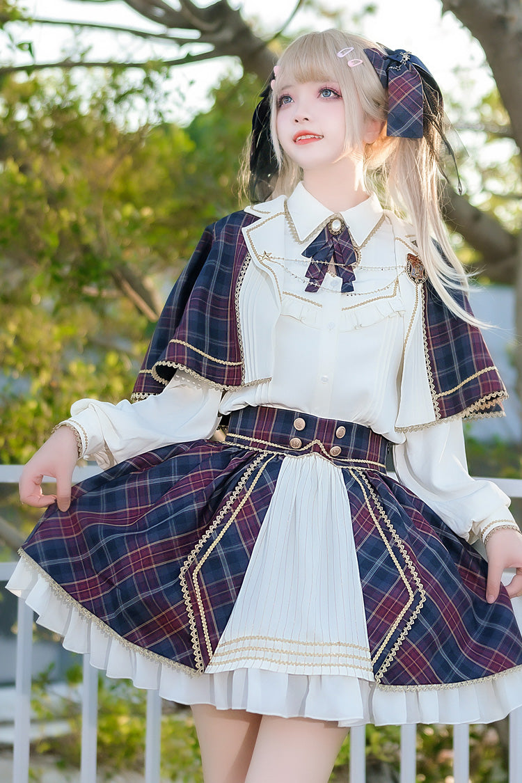 Multi-Color Plaid Ruffle Sweet Lolita Skirt with Idol Style