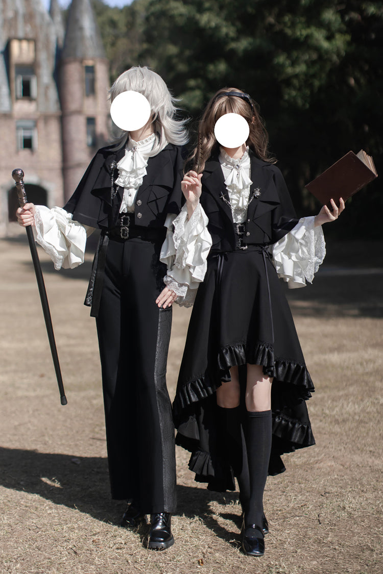 Noir Long-Sleeve Ruffled Ouji Skirt and Blouse - Day and Night Song