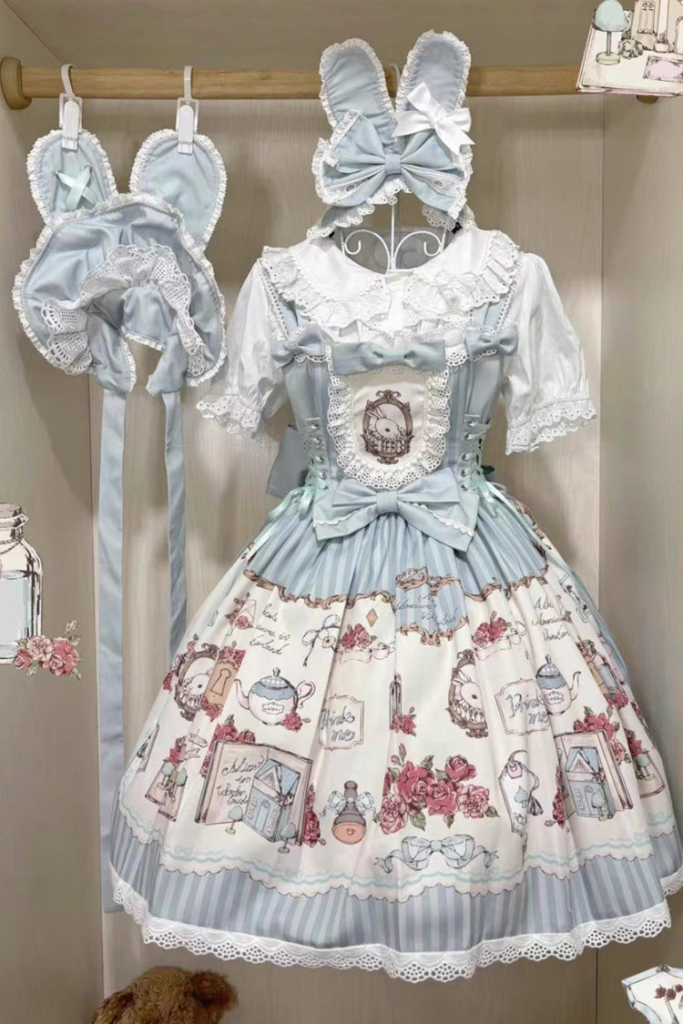 Rabbit's Collection Sweet Princess Lolita JSK with Print and Lace