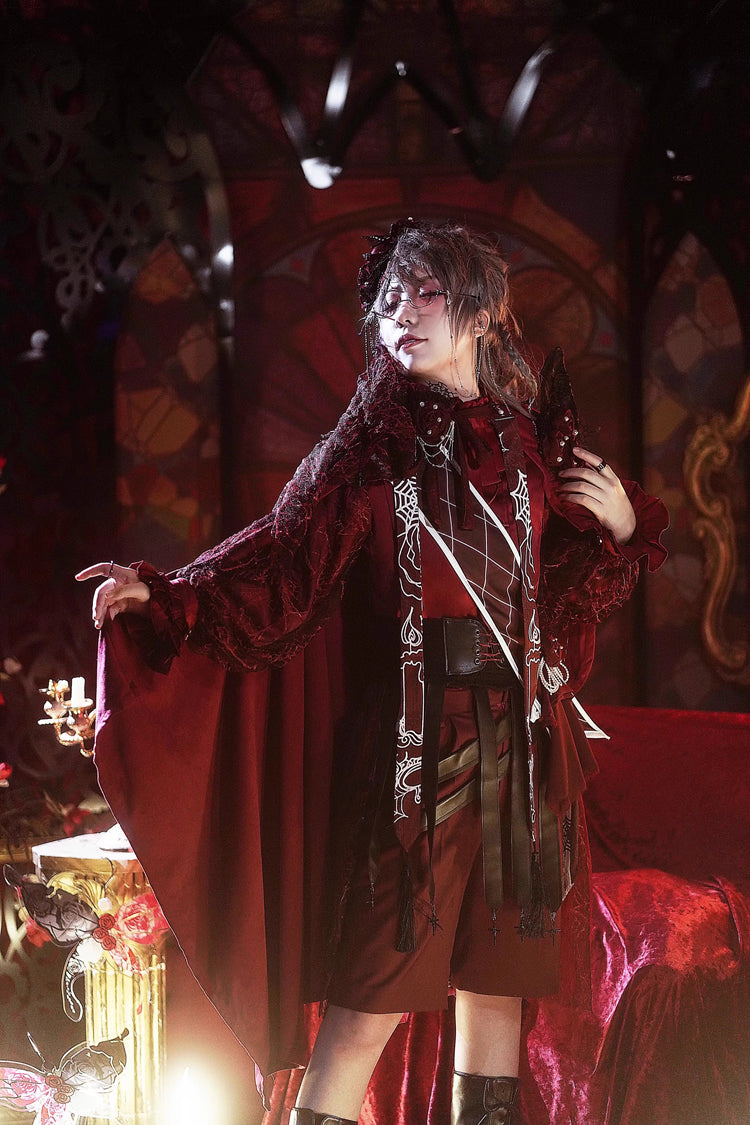 Ouji Lolita Ensemble Featuring Candlestick and Gemini Print in 3 Tones