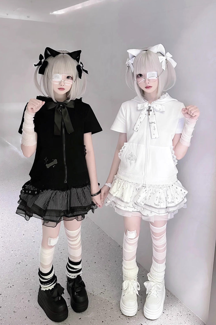 College Lace-Up Sweet Jirai Kei Platforms - 2 Colors