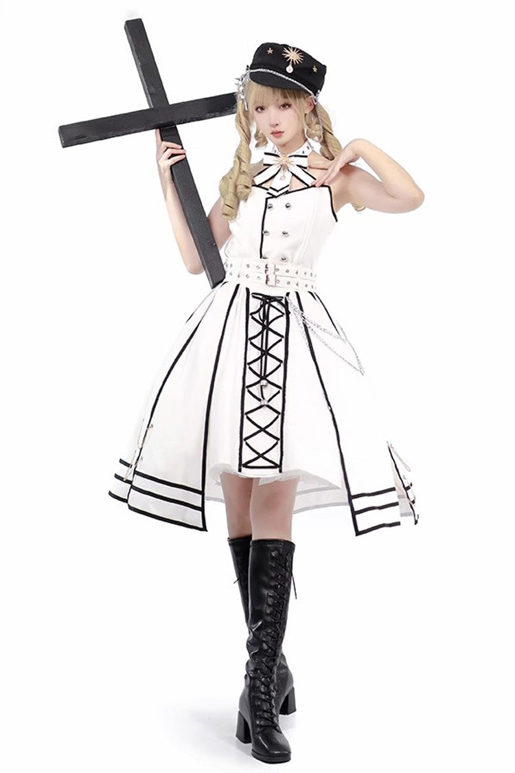 Long Sleeve Print Bow Gothic Lolita Skirt Set