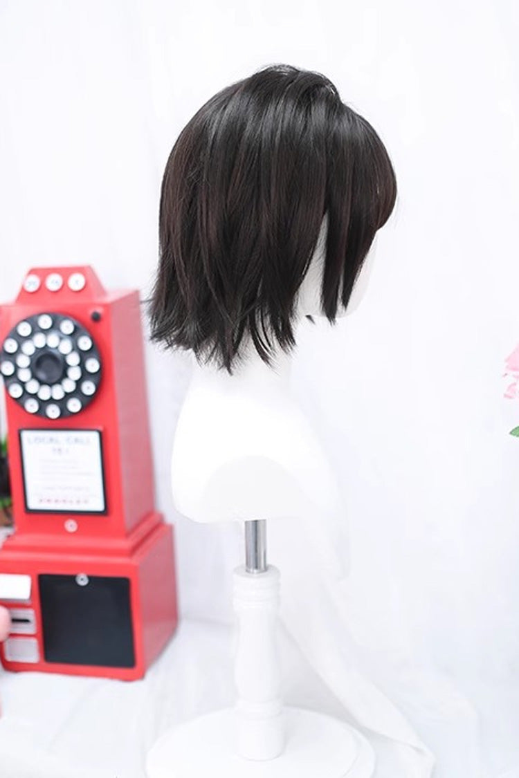 Chocolate Light Air Bangs Lolita Short Curly Wig