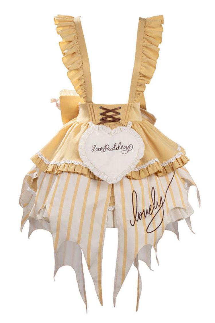 Vertical Striped Print Bow Asymmetric Sweet Lolita Dress