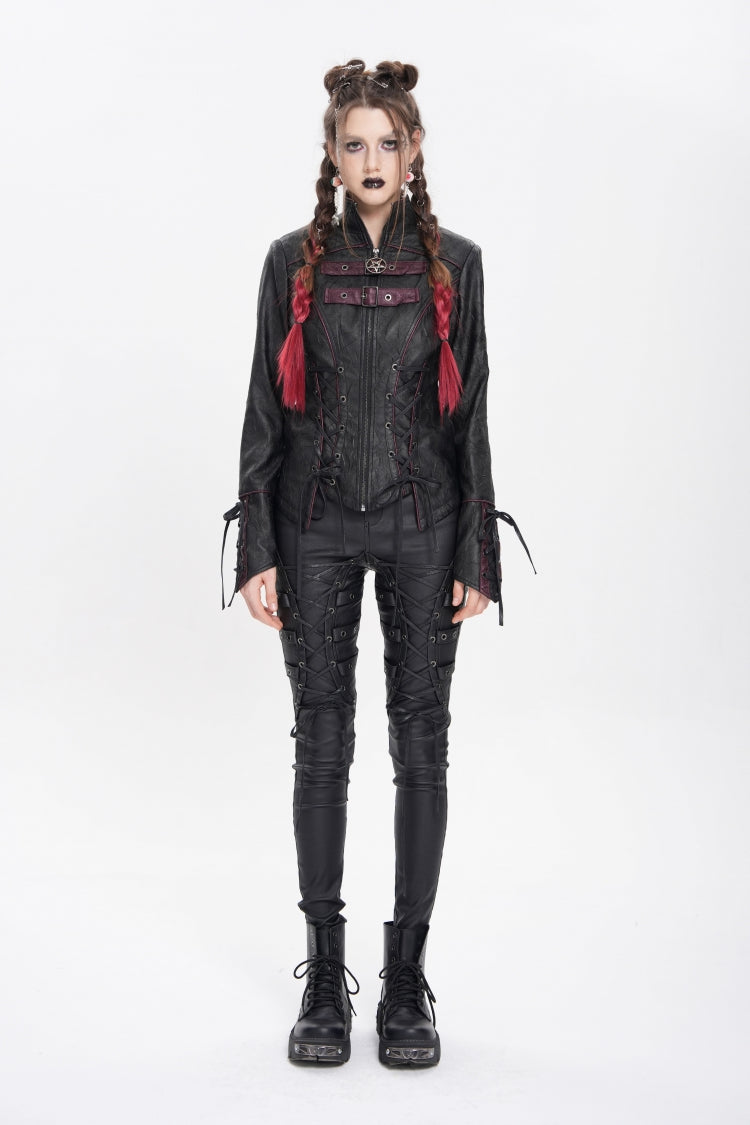 Occult Lace-Up Buckle Punk Jacket for Women