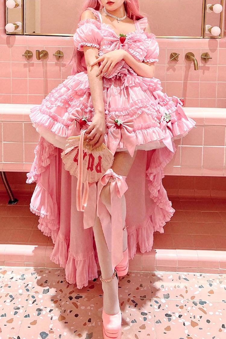 Rose Strawberry Enchantress Party Theme Cute Sweet Princess Lolita Strapless Gown