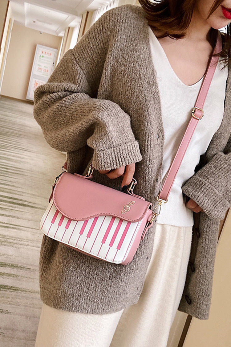 Piano Notes Embroidered Shoulder Bag