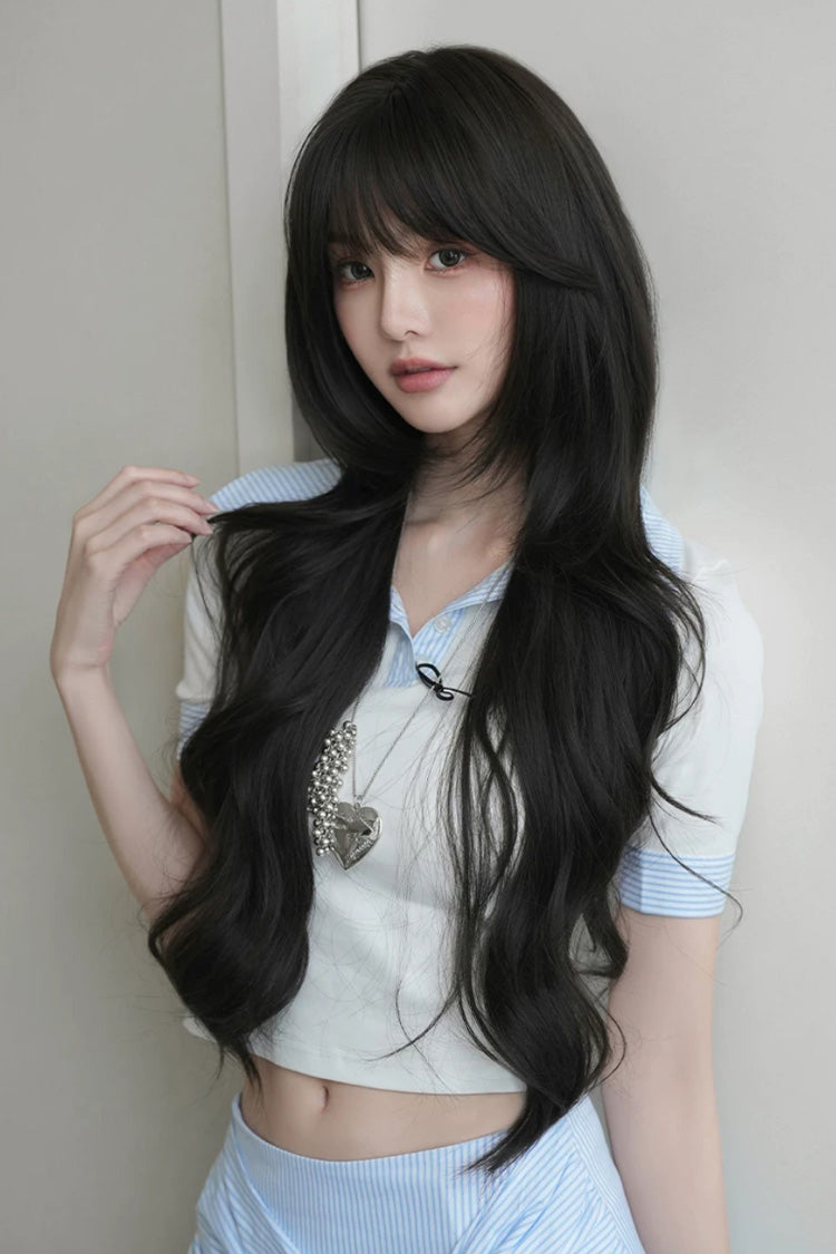 Blackish Brown Effortless Fluffy Layered Sweet Lolita Long Loose Big Wave Wig