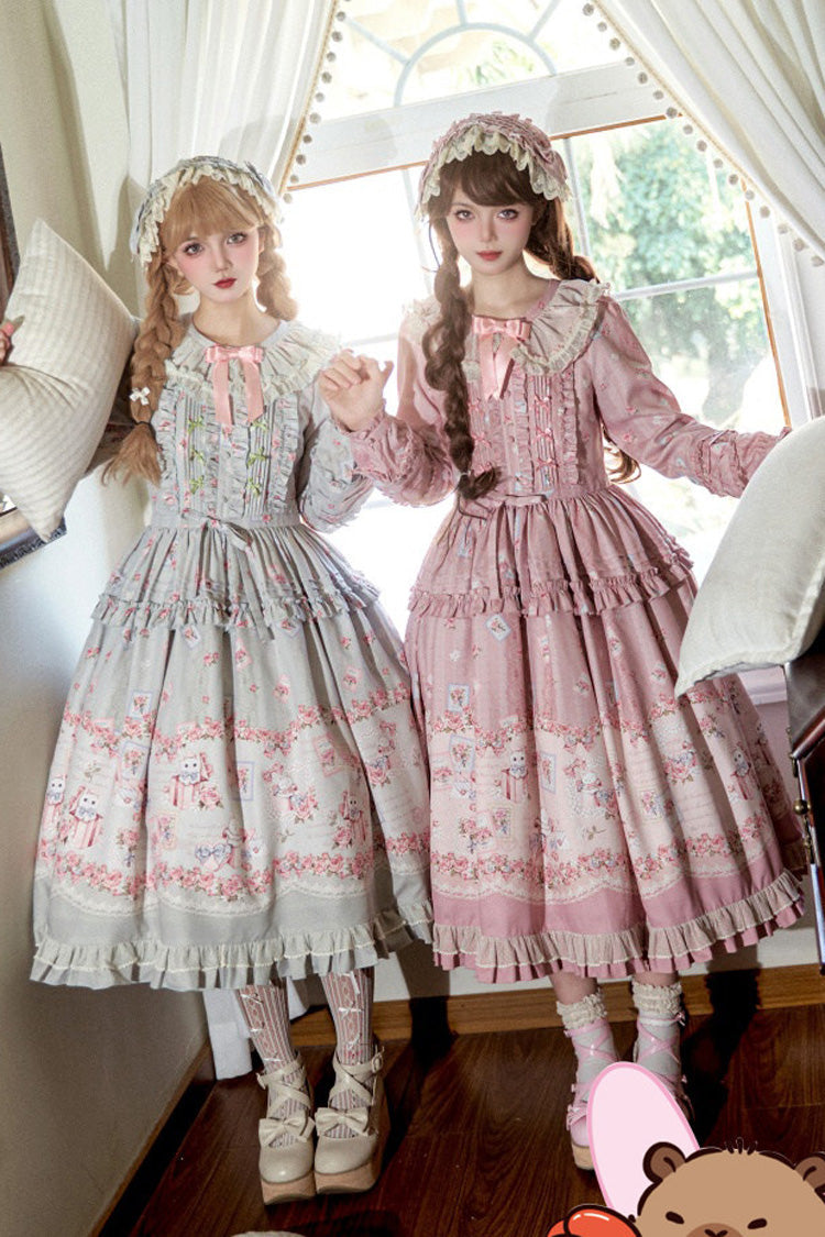 Floral Ruffle Plus Size Dress - Elegant Lolita