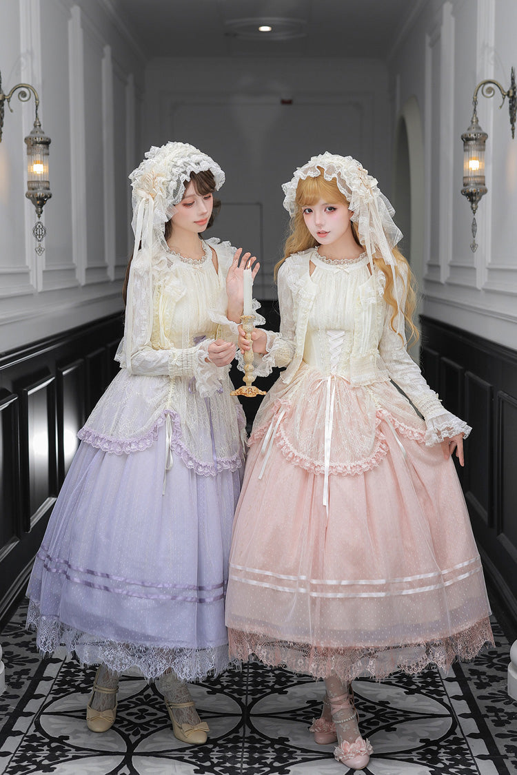 Halterneck Sleeveless Printed Lace Corset Lolita JSK Set