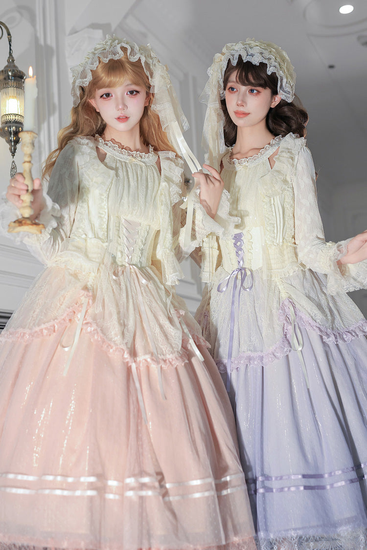 Halterneck Sleeveless Printed Lace Corset Lolita JSK Set