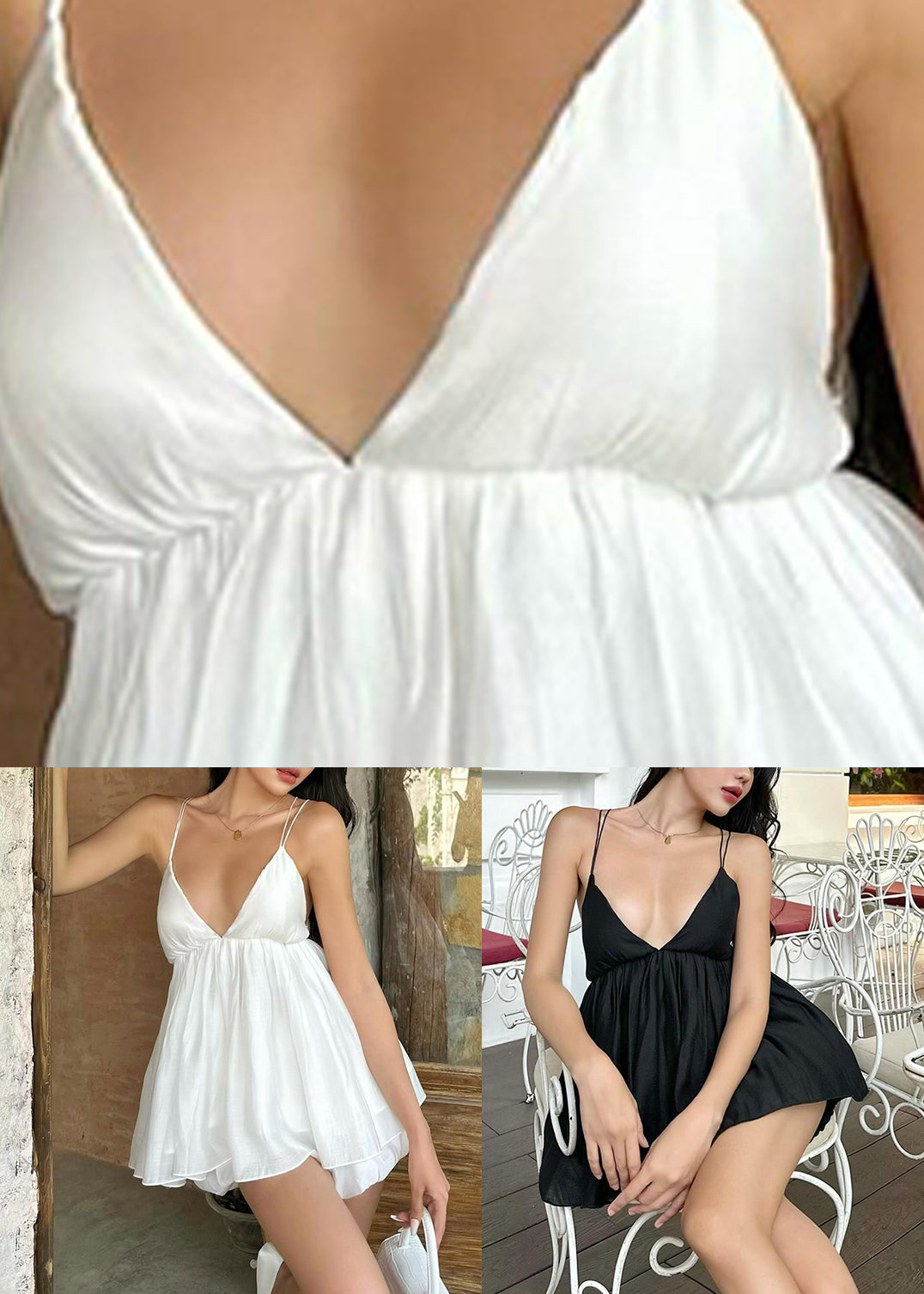 Dress Mid Summer Black Strap Backless Spaghetti