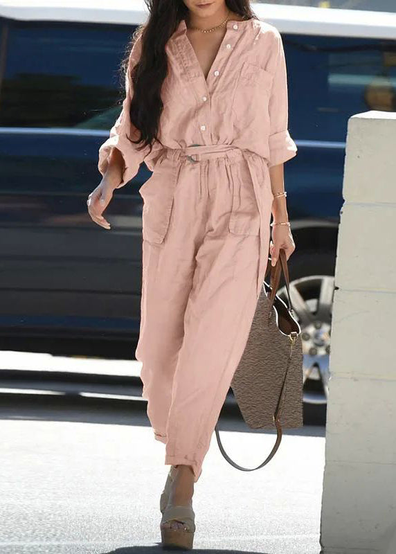 Jumpsuit Collar Tunic Bohemian Pockets Fall Peter Pink Pan