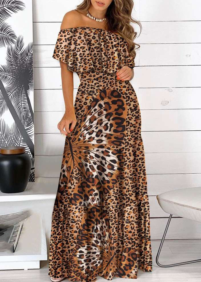 Bohemian Cold Wrinkled Short Maxi Dress Yellow Sleeve Print Shoulder