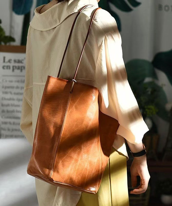 Bag Capacity Boho Large Green Leather Bucket