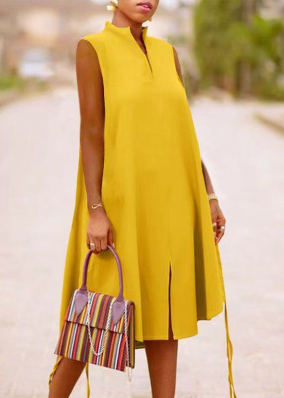 Collar Dresses Summer Green Print Stand Boho Maxi