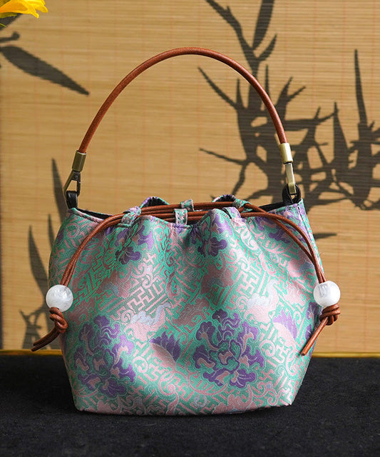 Print Bag Bucket Versatile Silk Boho Drawstring