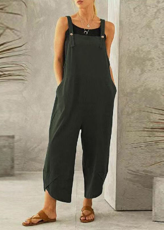 Boutique Slash Jumpsuit Summer Patchwork Dark Grey Neck