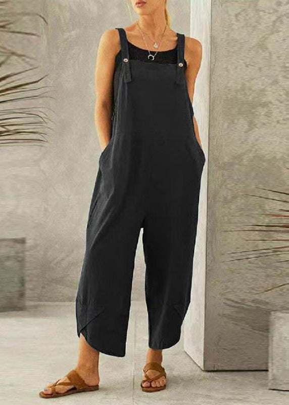 Boutique Slash Jumpsuit Summer Patchwork Dark Grey Neck