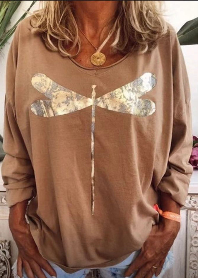 Print O Long Sleeve Black Casual Cotton Sweatshirts Neck