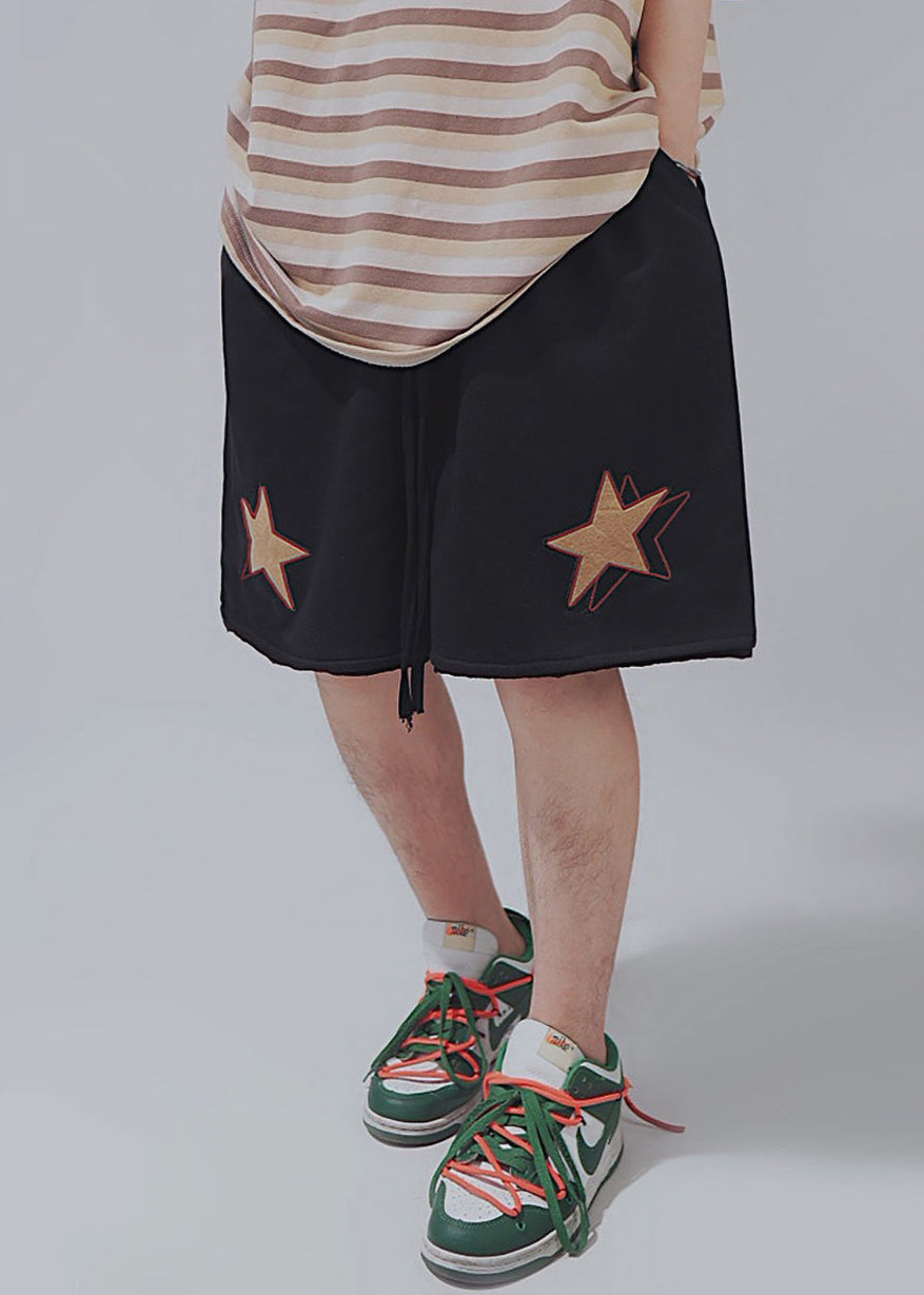 Elastic Men Cotton Khaki Print Summer Casual Shorts Waist