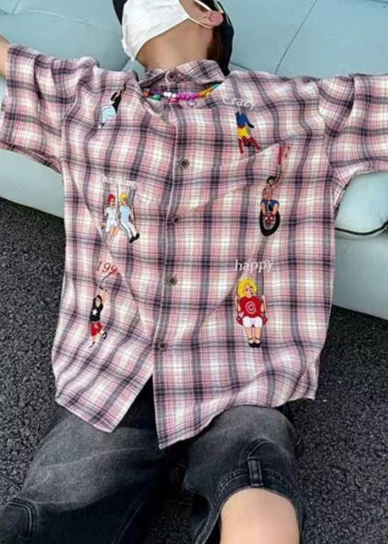 Classy Shirts Blue Plaid Button Cotton Men's Print Half Sleeve