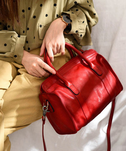 Leather Classy Capacity Handbag Tote Red Large