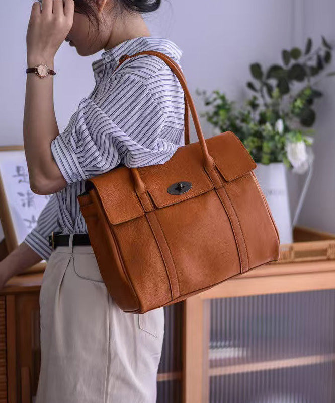 Classy Bags Durable Yellow Leather Shoulder Solid