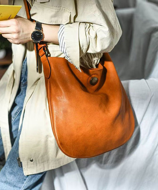 Messenger Orange CrossBody Bag Durable DIY Leather