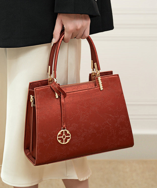 Beige Elegant Jacquard Versatile Tote Bag