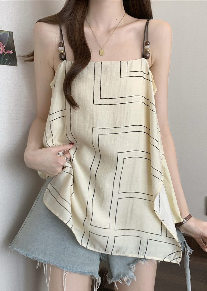 Strap Fashion Spaghetti Top Cotton Black Summer