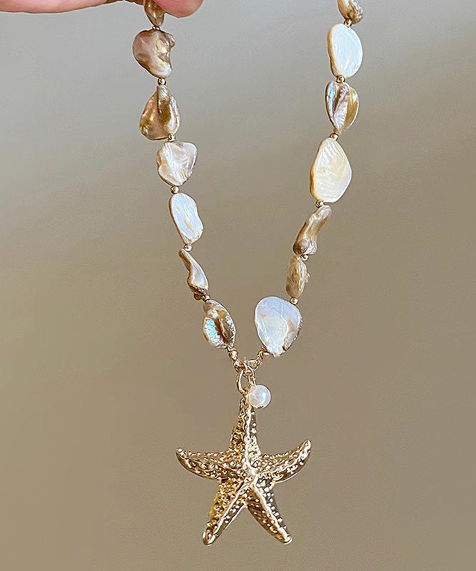 Necklace Pendant Silver Starfish Shell Blue Overgild Sterling Fashion