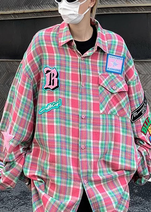 Pockets French Cotton Spring Men Navy Shirt Plaid