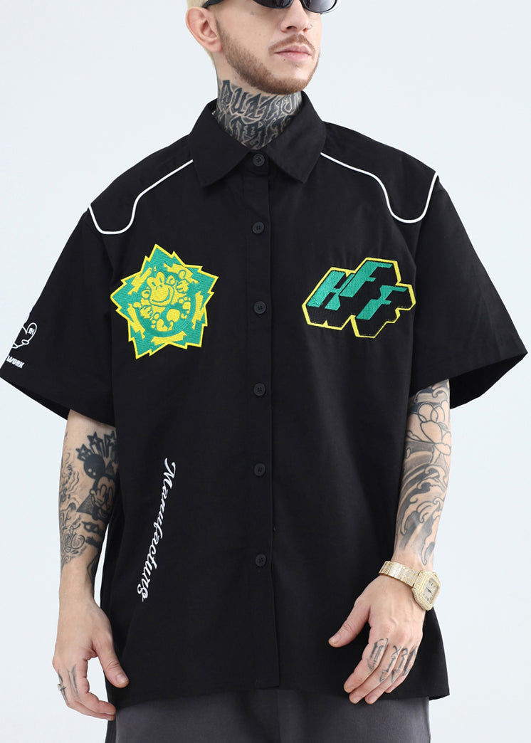 Mens Shirts Pan French Summer Print Yellow Collar Peter Cotton