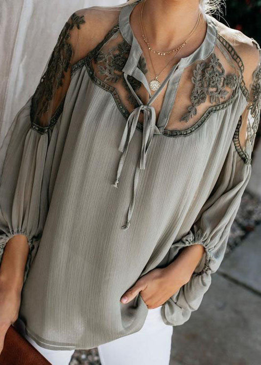 Green Chiffon Army Italian Fall Top Patchwork Tulle