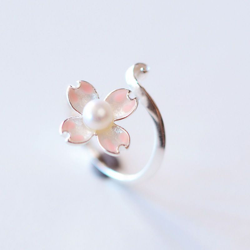 Silver Floral Ring 925 Open Sterling