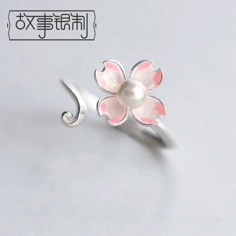 Silver Floral Ring 925 Open Sterling