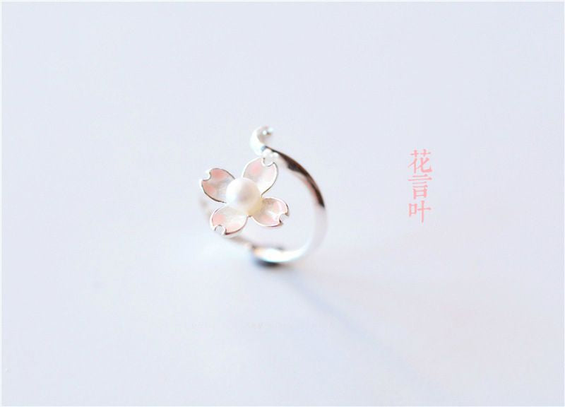 Silver Floral Ring 925 Open Sterling