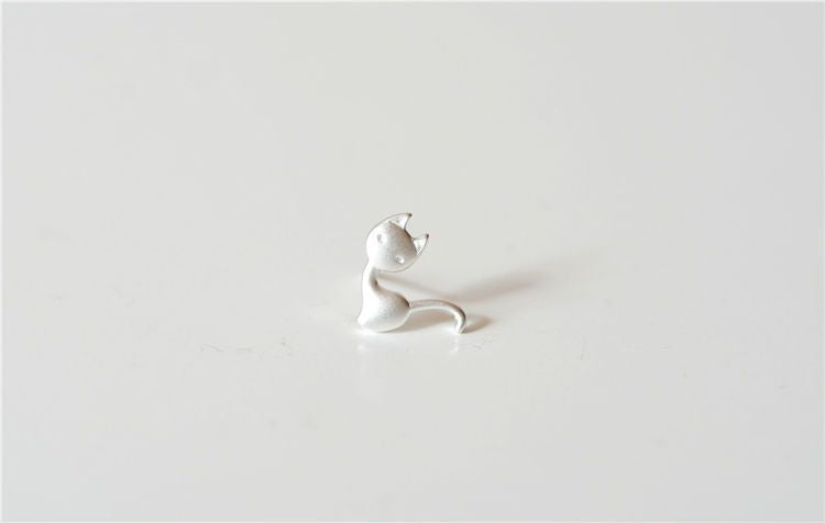 Sterling 925 Cat Earring Silver