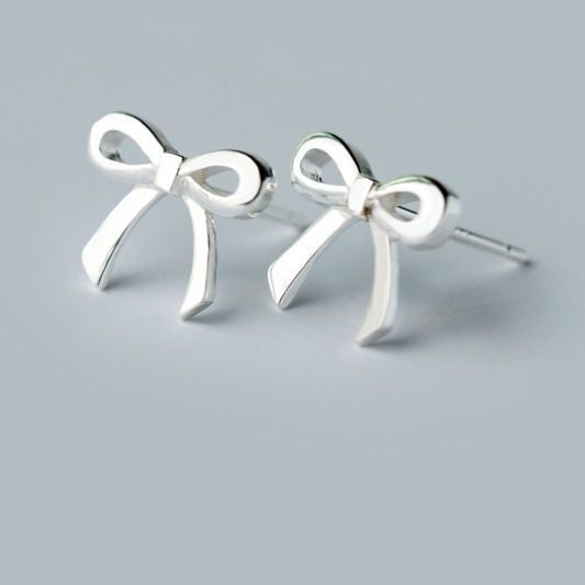 Bow Silver 925 Sterling Earring