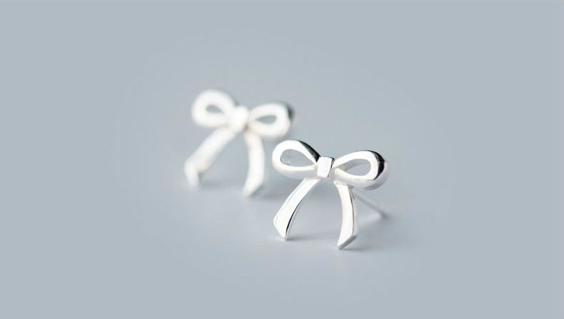 Bow Silver 925 Sterling Earring